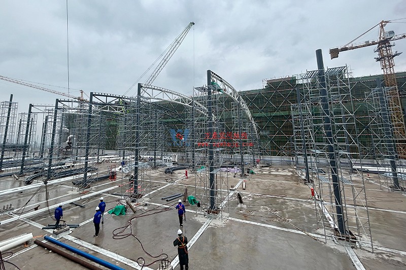 浙江真愛毯業(yè)科技有限公司廠房三屋面膜結(jié)構(gòu)工程完工大吉！