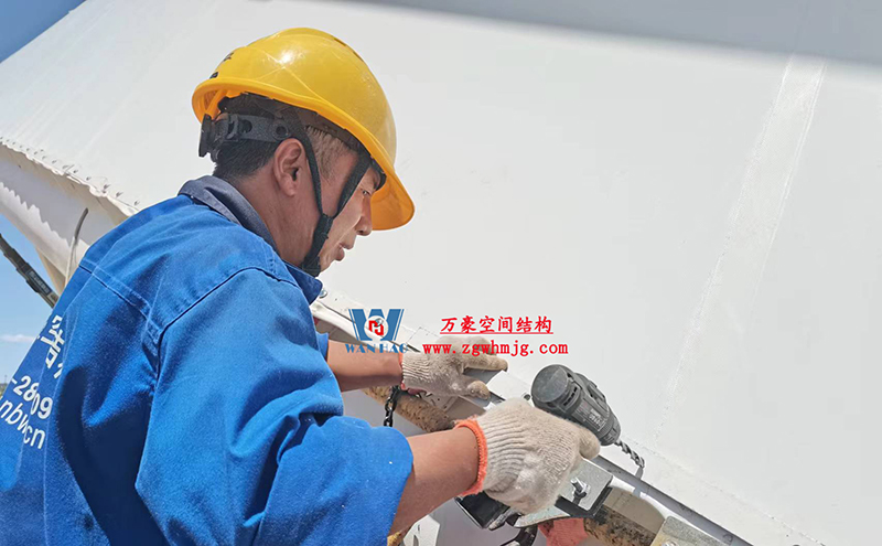 陜西定邊馬蓮灘沙漠公園鋼膜結(jié)構(gòu)工程“奮力快跑”，工程“進(jìn)度條”刷新了!