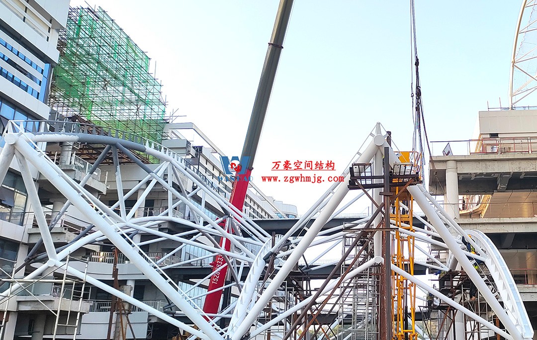 工程進度全速推進，PTFE膜材張拉在即！