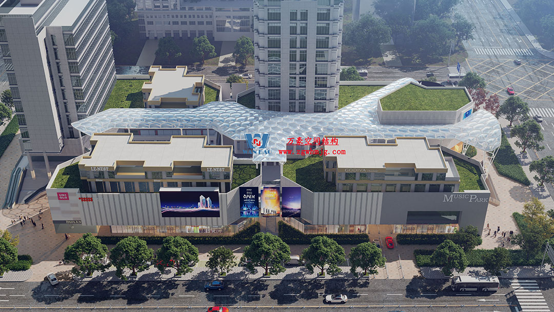 已完工，這個ETFE氣枕商業(yè)天幕閃亮登場！