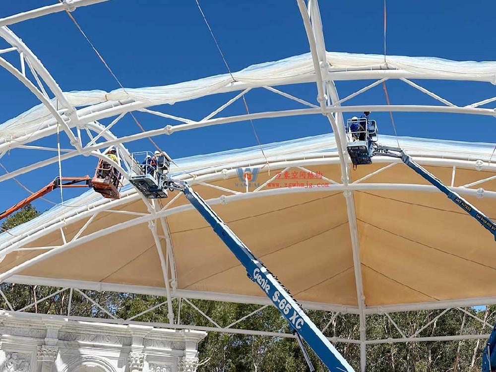 跨越山海的建筑新章！澳大利亞噴泉廣場天幕火熱建設(shè)中